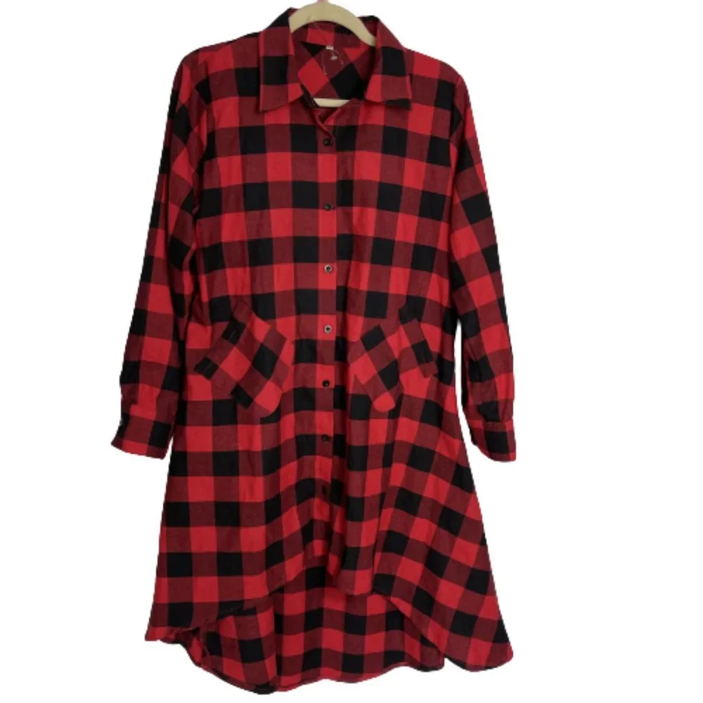 Unbranded Plaid Shirt Dress Size XL